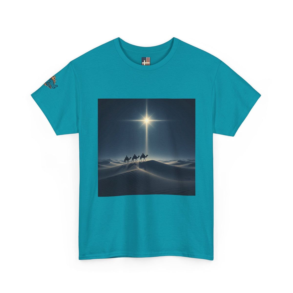 3 Wise Men T-shirt – Magi Camels Nativity Journey Christian Christmas T-shirt for Epiphany Faith & Holy Night Printify