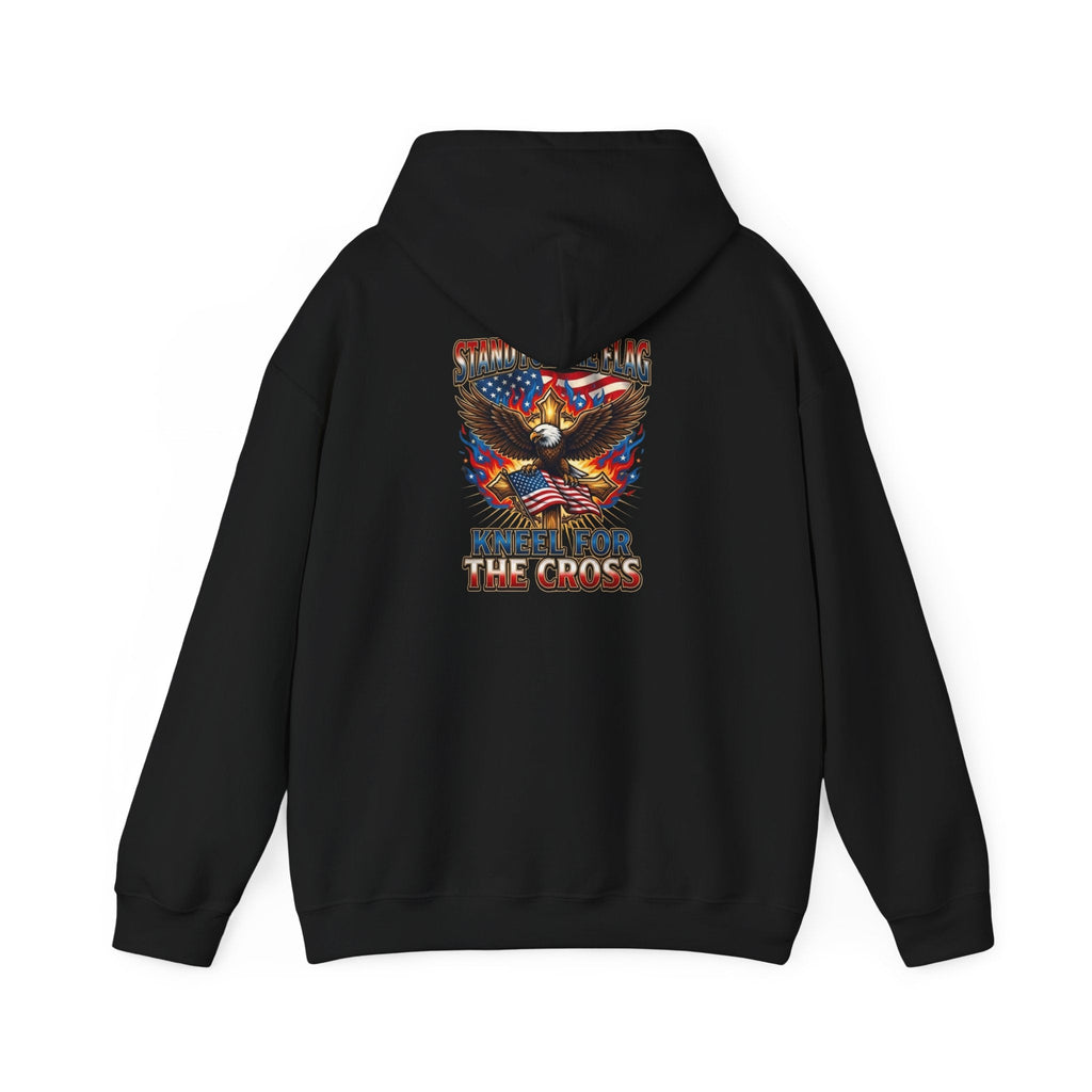 Stand for the Flag Kneel for the Cross Hoodie | Patriotic Eagle Hoodie Printify
