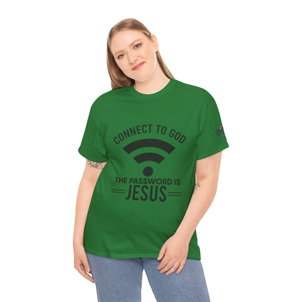 Connect to God T-shirt - WIFI Password is Jesus - Funny Christian Faith T-shirt Printify