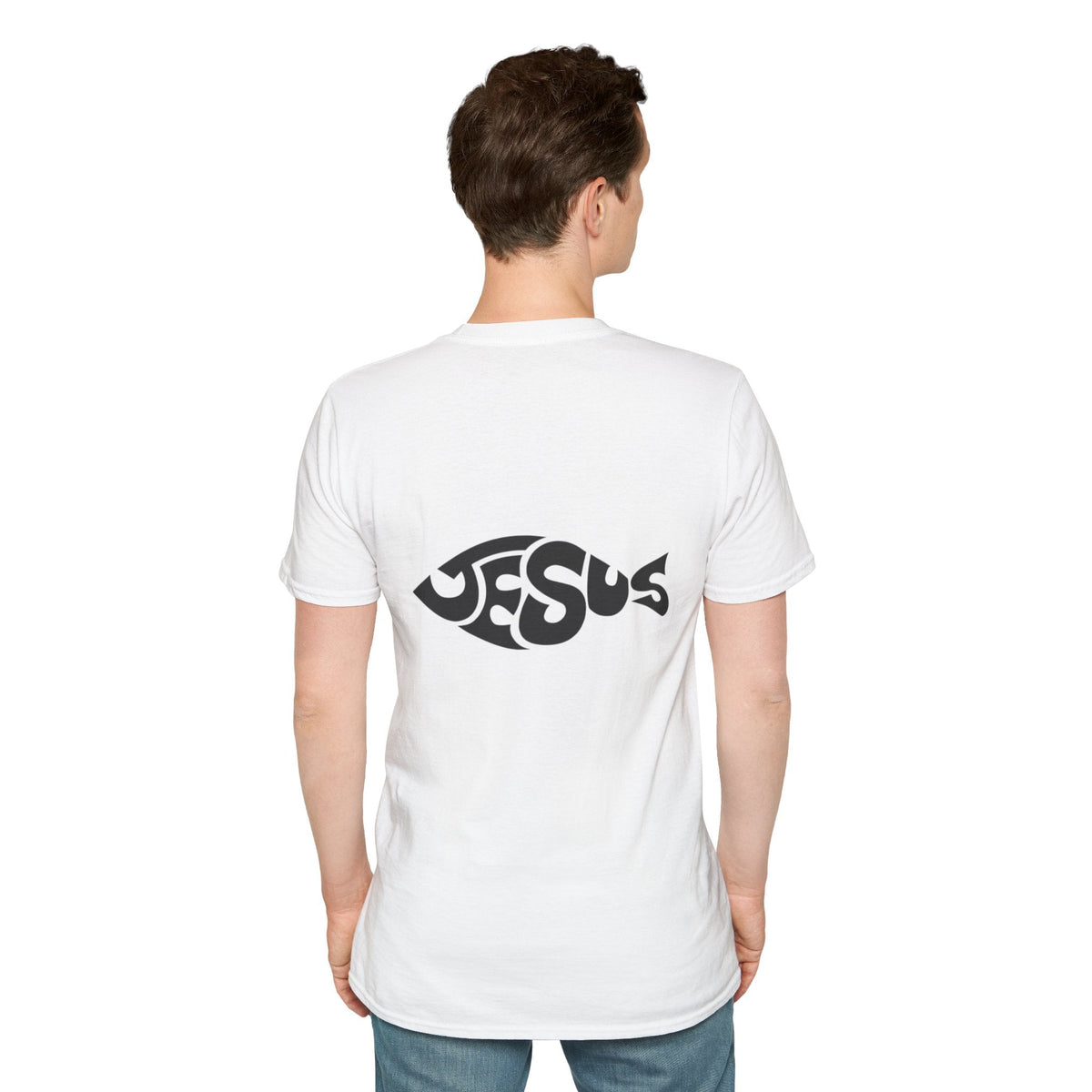 Ichthus Jesus Fish T-shirt - Jesus Word Art - Christian Faith Symbol T-shirt Printify