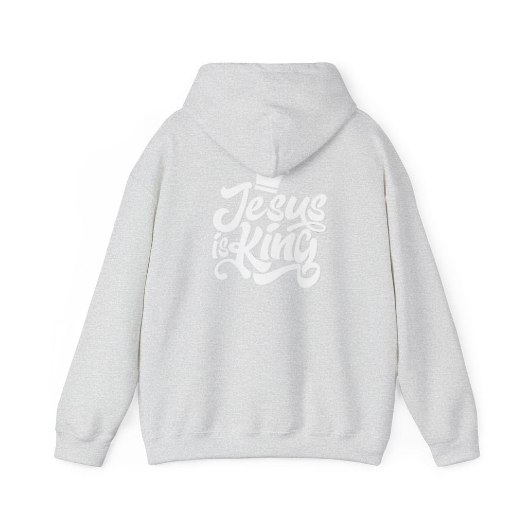 Jesus is King Hoodie – Bold Crown & Cross Christian Sweatshirt for Eternal Reign & Cozy Faith Printify