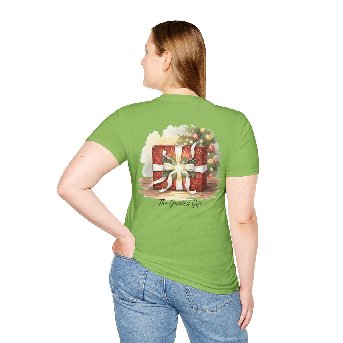The Greatest Gift T-shirt – Cross Bow Present Christian T-shirt for Christmas Salvation & Eternal Faith Printify