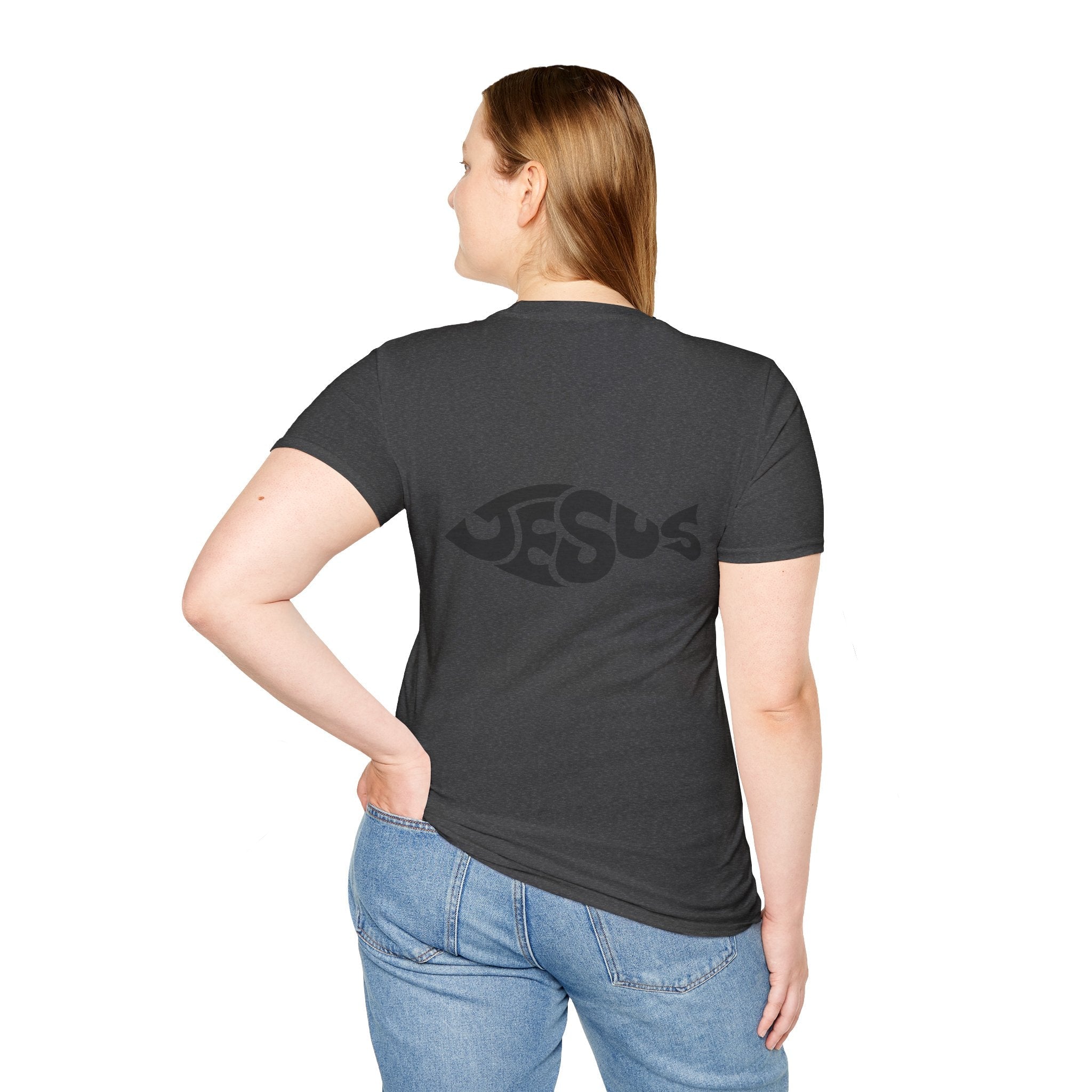 Ichthus Jesus Fish T-shirt - Jesus Word Art - Christian Faith Symbol T-shirt Printify