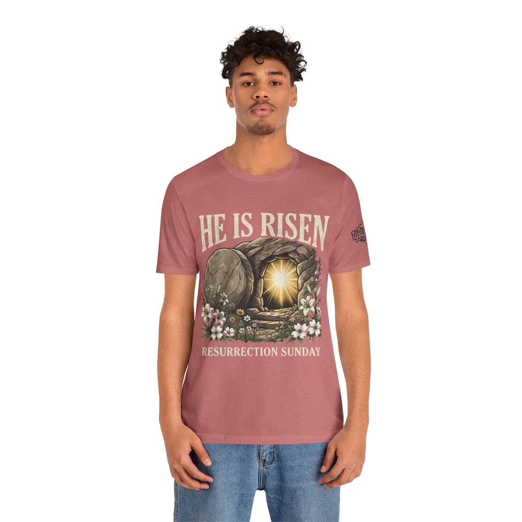 He Is Risen T-Shirt — Jesus Christ Resurrection Easter Tee Printify
