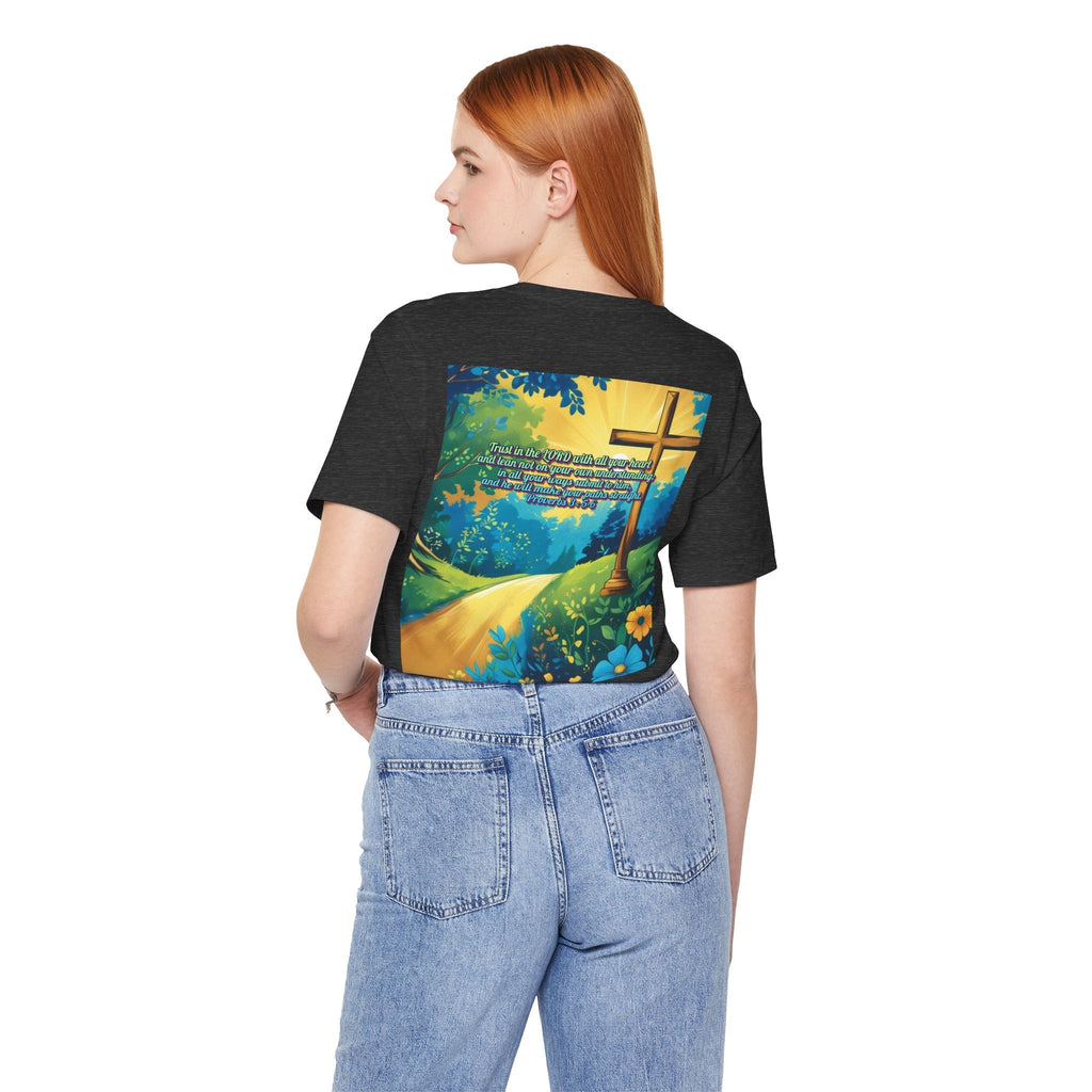 Trust in The Lord Proverbs 3:5-6 Biblical Design Unisex Jersey Short Sleeve Tee Printify