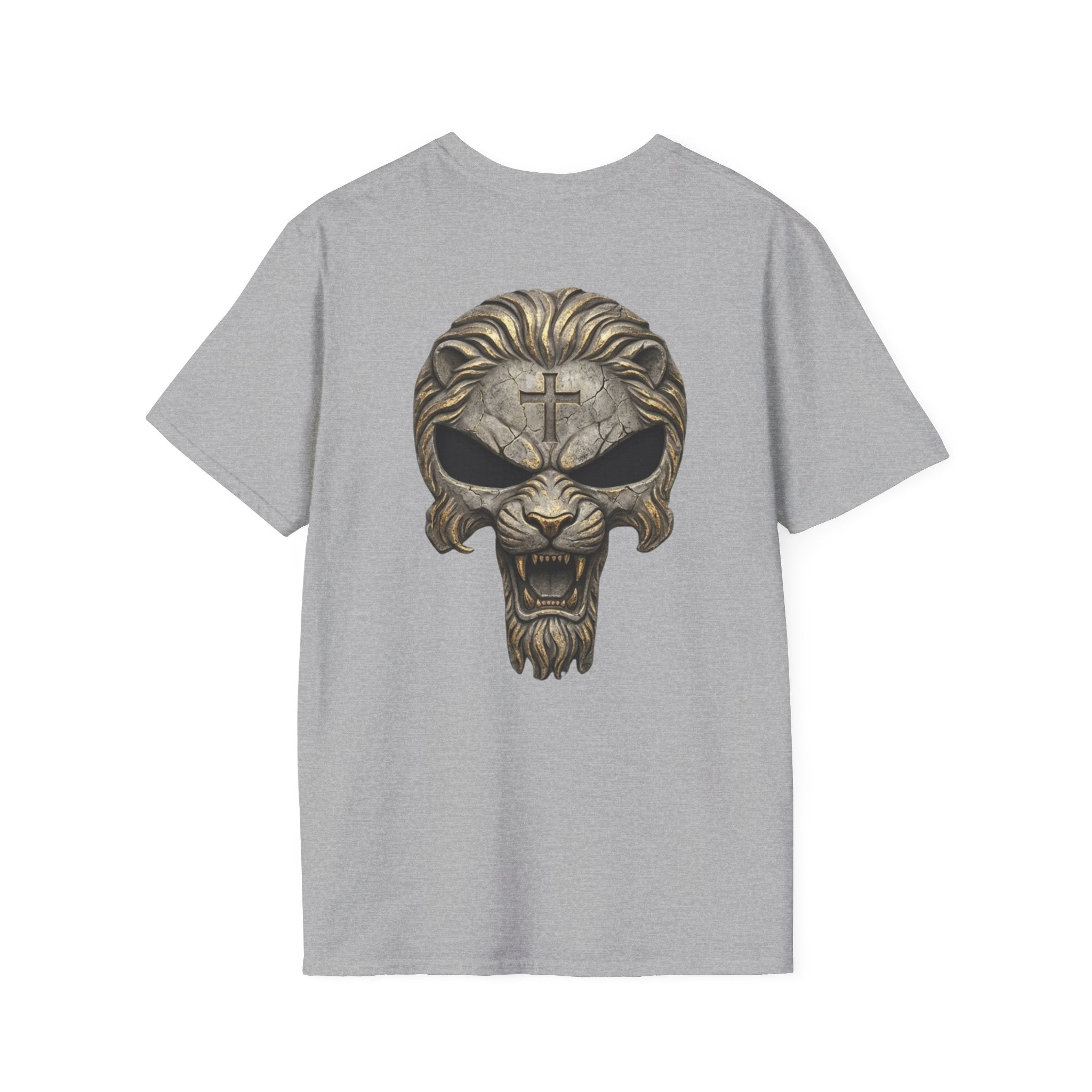 Lion of Judah Skull Christian T-shirt - Warrior Faith Cross T-shirt Printify