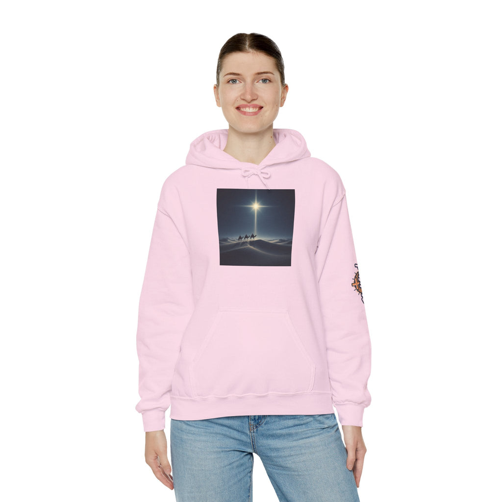 3 Wise Men Hoodie – Magi Camels Nativity Journey Christian Christmas Sweatshirt for Epiphany Faith & Holy Night Printify