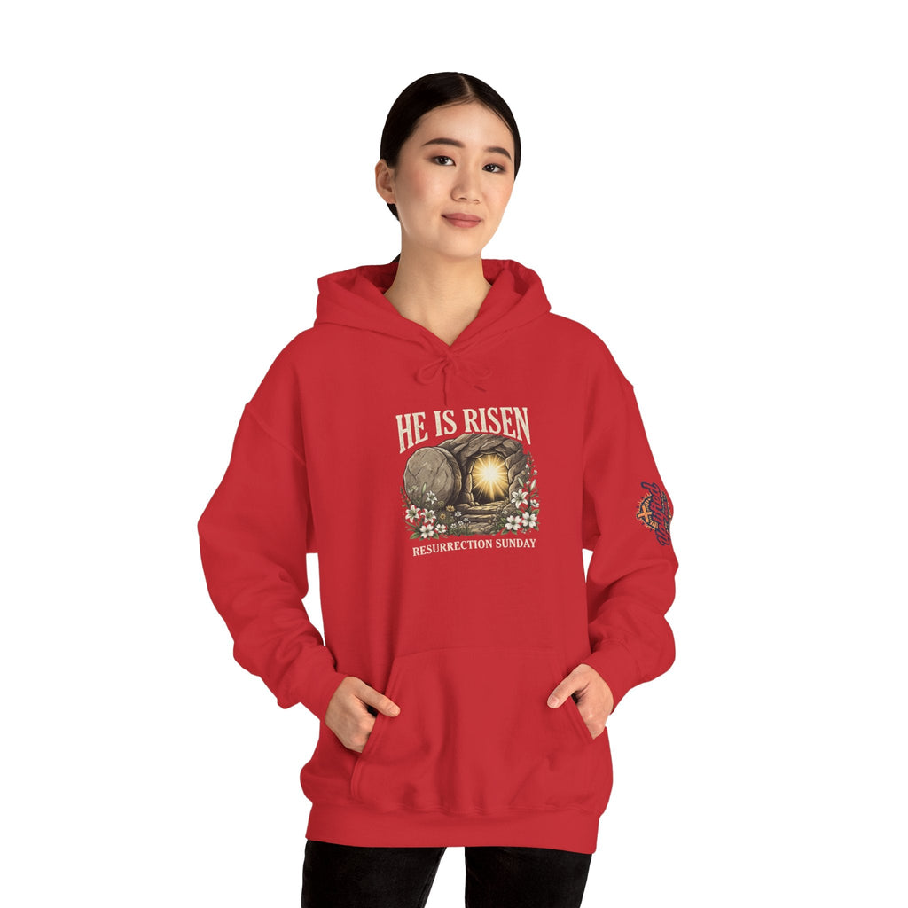 He Is Risen Hoodie — Jesus Christ Resurrection Easter Hoodie Printify