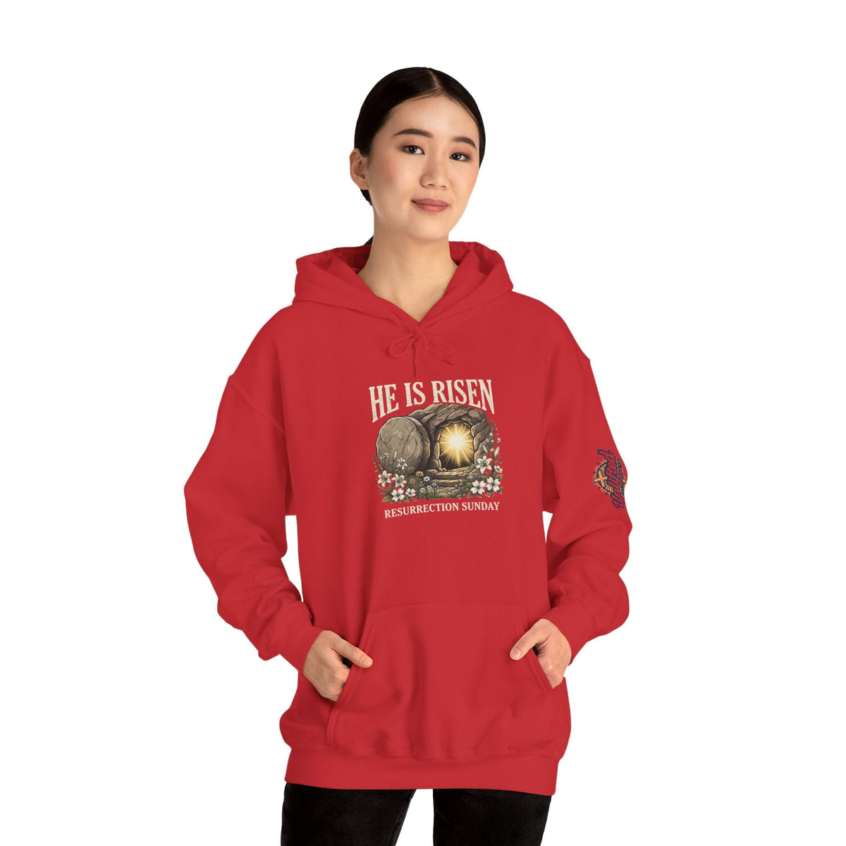He Is Risen Hoodie — Jesus Christ Resurrection Easter Hoodie Printify