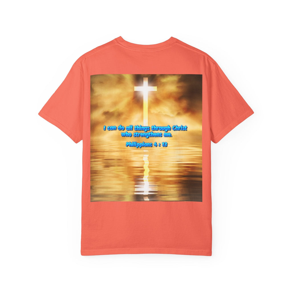 Bible Verse Unisex Garment-Dyed T-shirt -  Philippians 4 : 13 Printify