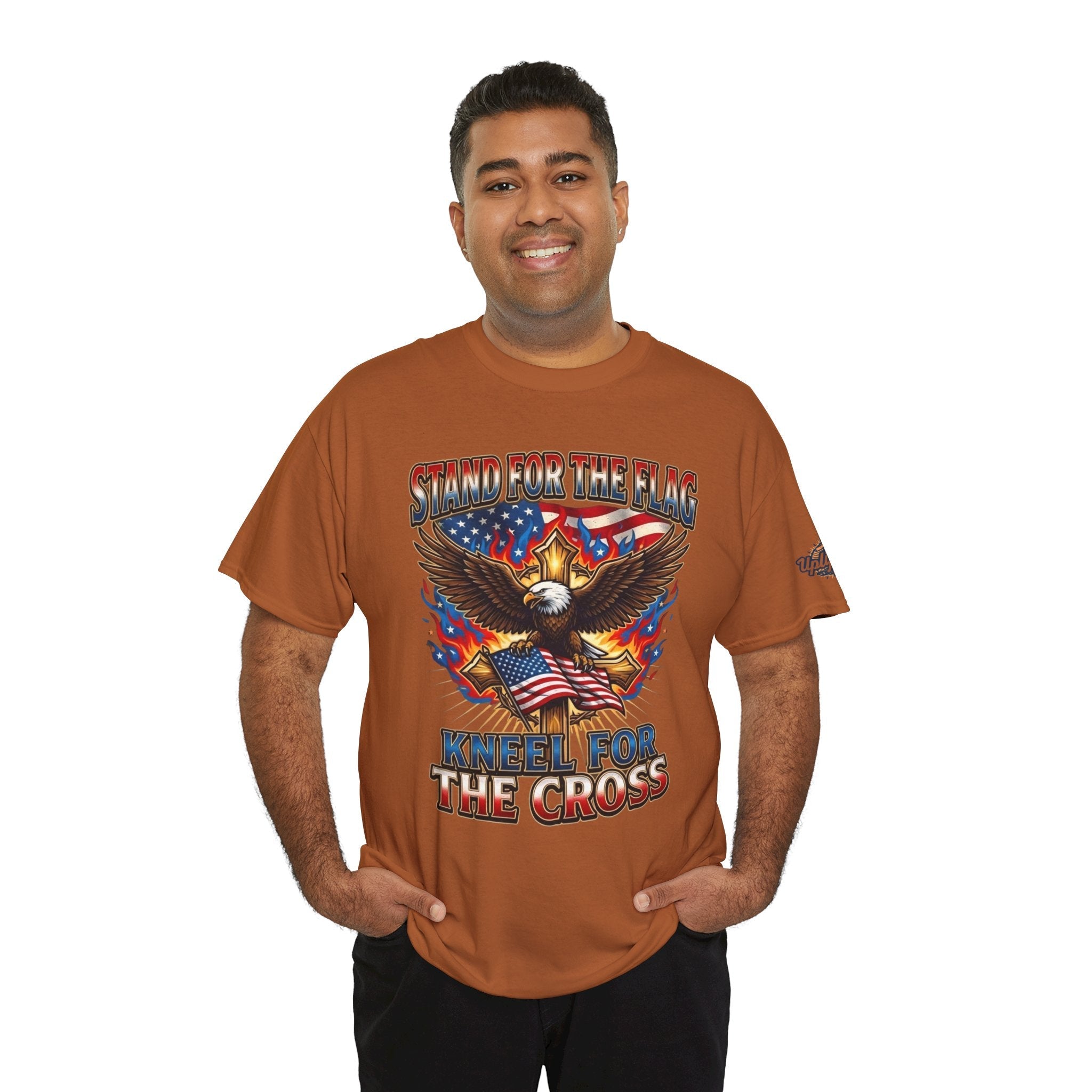 Stand for the Flag Kneel for the Cross T-shirt | Patriotic Eagle T-shirt Printify