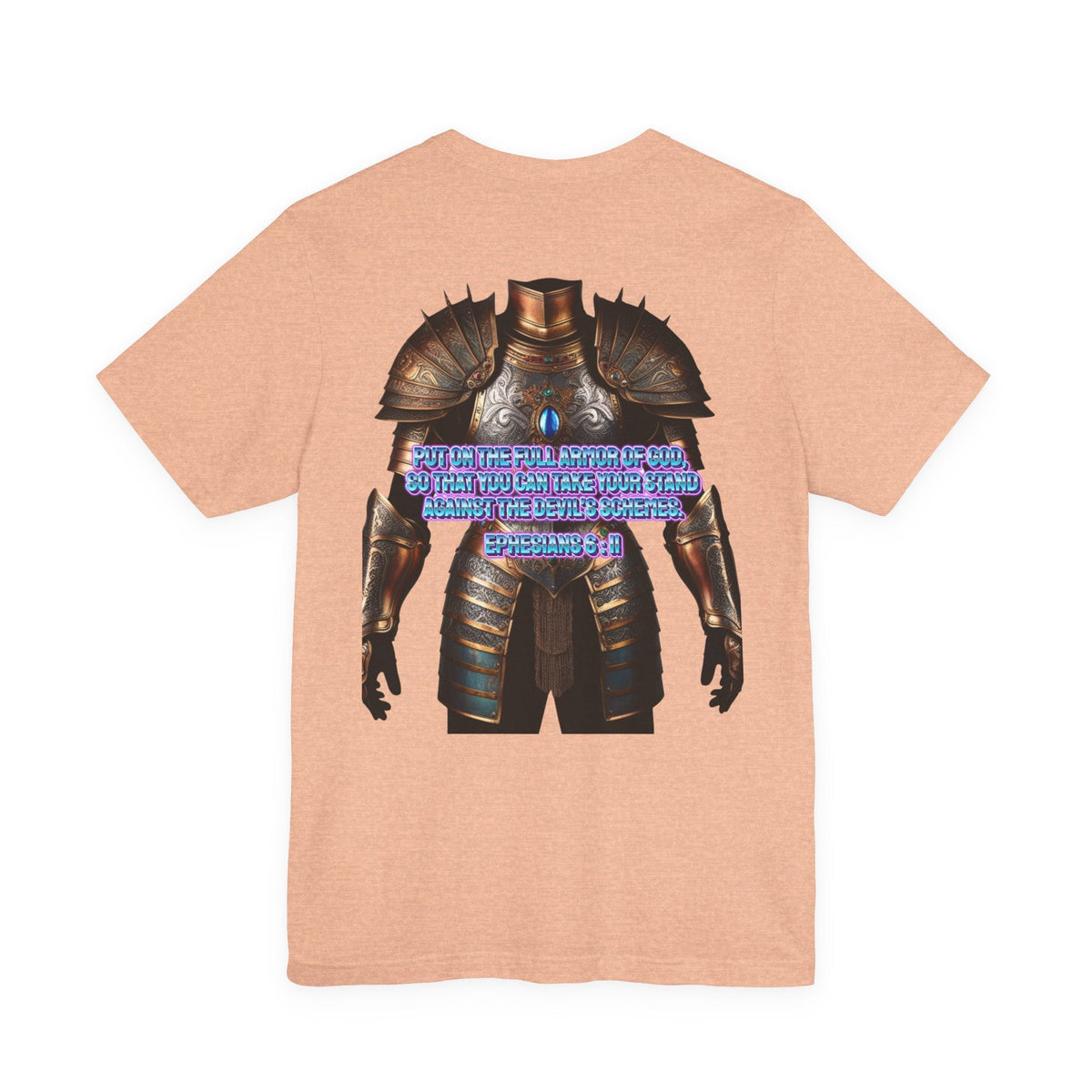 Religious Graphic Tee with Armor Of God Design Unisex Jersey Short Sleeve Tee Printify