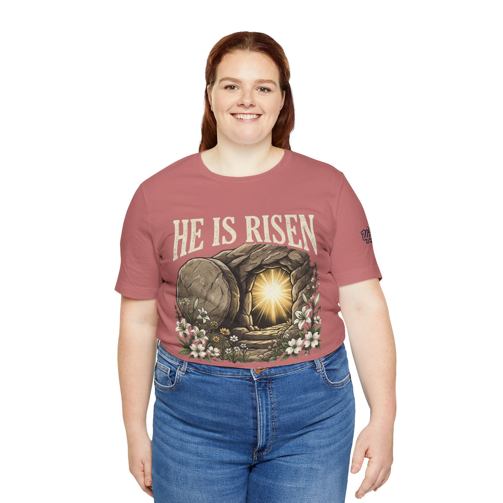 He Is Risen T-Shirt — Jesus Christ Resurrection Easter Tee Printify