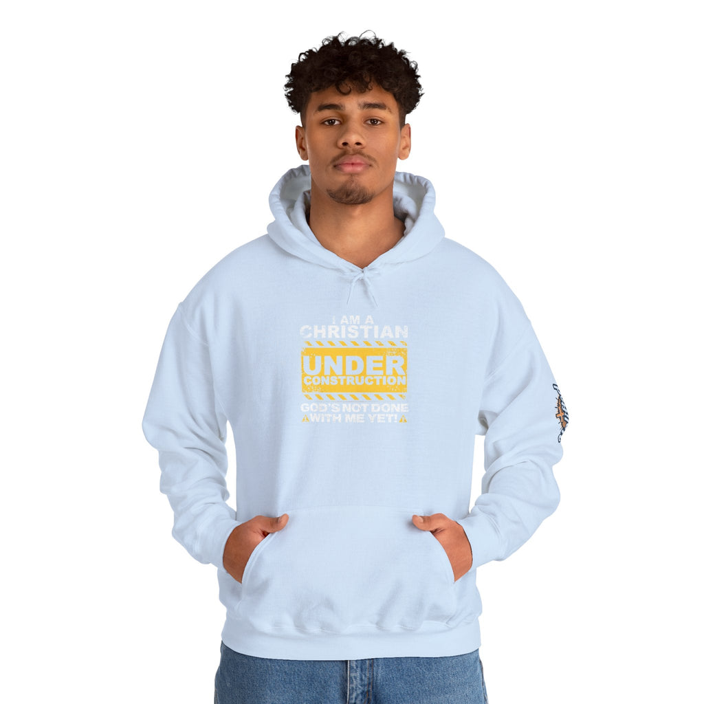 Christian Under Construction Hoodie | God Is Not Done With Me Yet Hoodie Printify