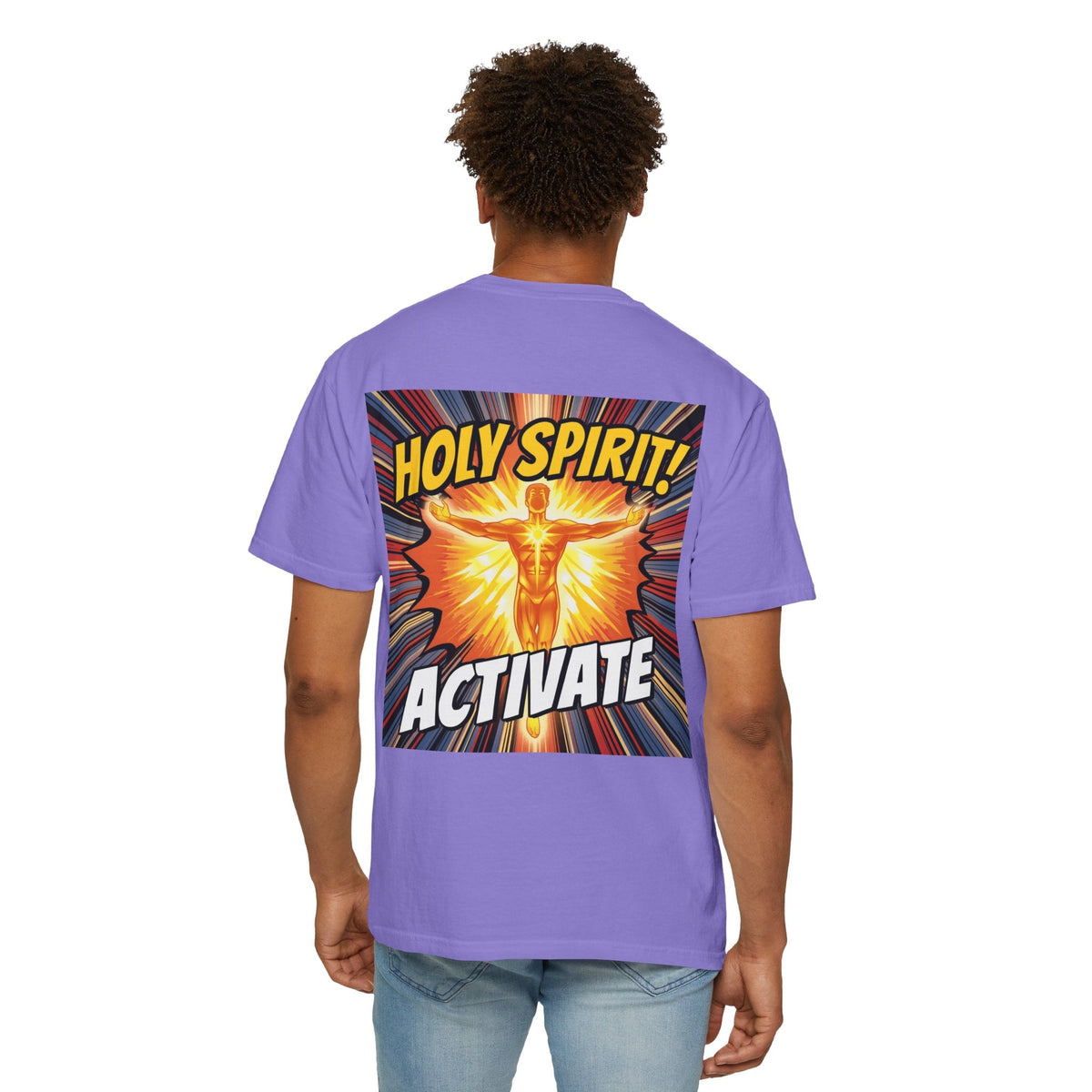Holy Spirit Activate T-shirt – Superhero Christian T-shirt with Vibrant Power-Up Design for Faith-Fueled Boldness Printify