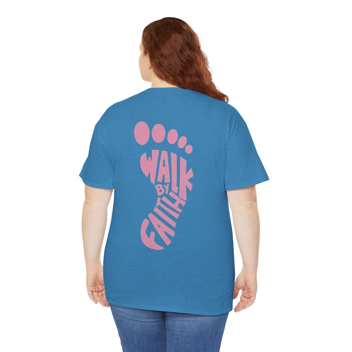 Walk By Faith Footprint T-Shirt Printify
