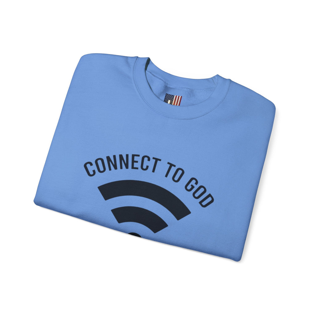 Connect to God Sweatshirt - WIFI Password is Jesus - Funny Christian Faith Sweatshirt Printify