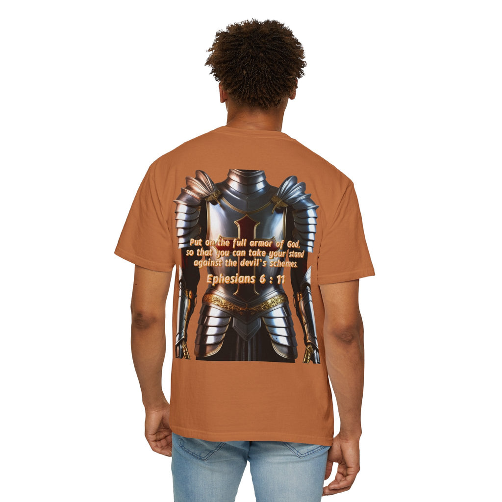 Religious Graphic Armor Of God Design - Unisex Garment-Dyed T-shirt Printify