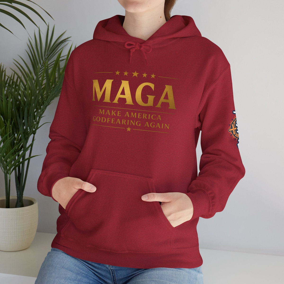 Hoodie - MAGA "Make America Godfearing Again" Political Graphic Hoodie Printify