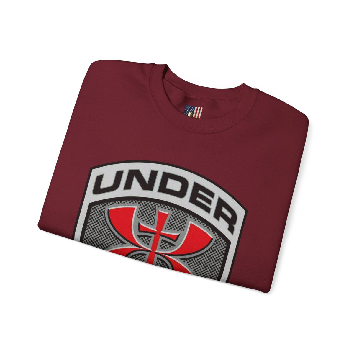 Under His Armor Crewneck Sweatshirt — Christian Faith Graphic Pullover Printify