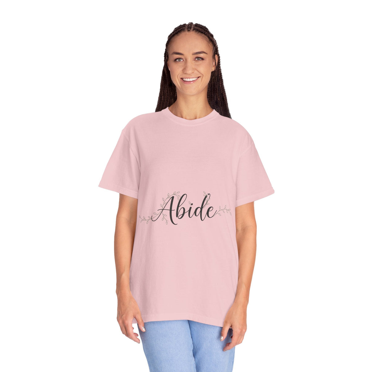 Abide in the Lord T-Shirt – Vine Design Christian Tee for Faithful Hearts Printify