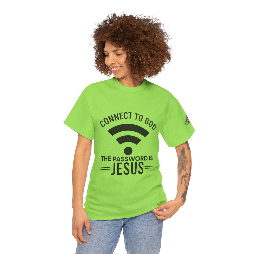 Connect to God T-shirt - WIFI Password is Jesus - Funny Christian Faith T-shirt Printify