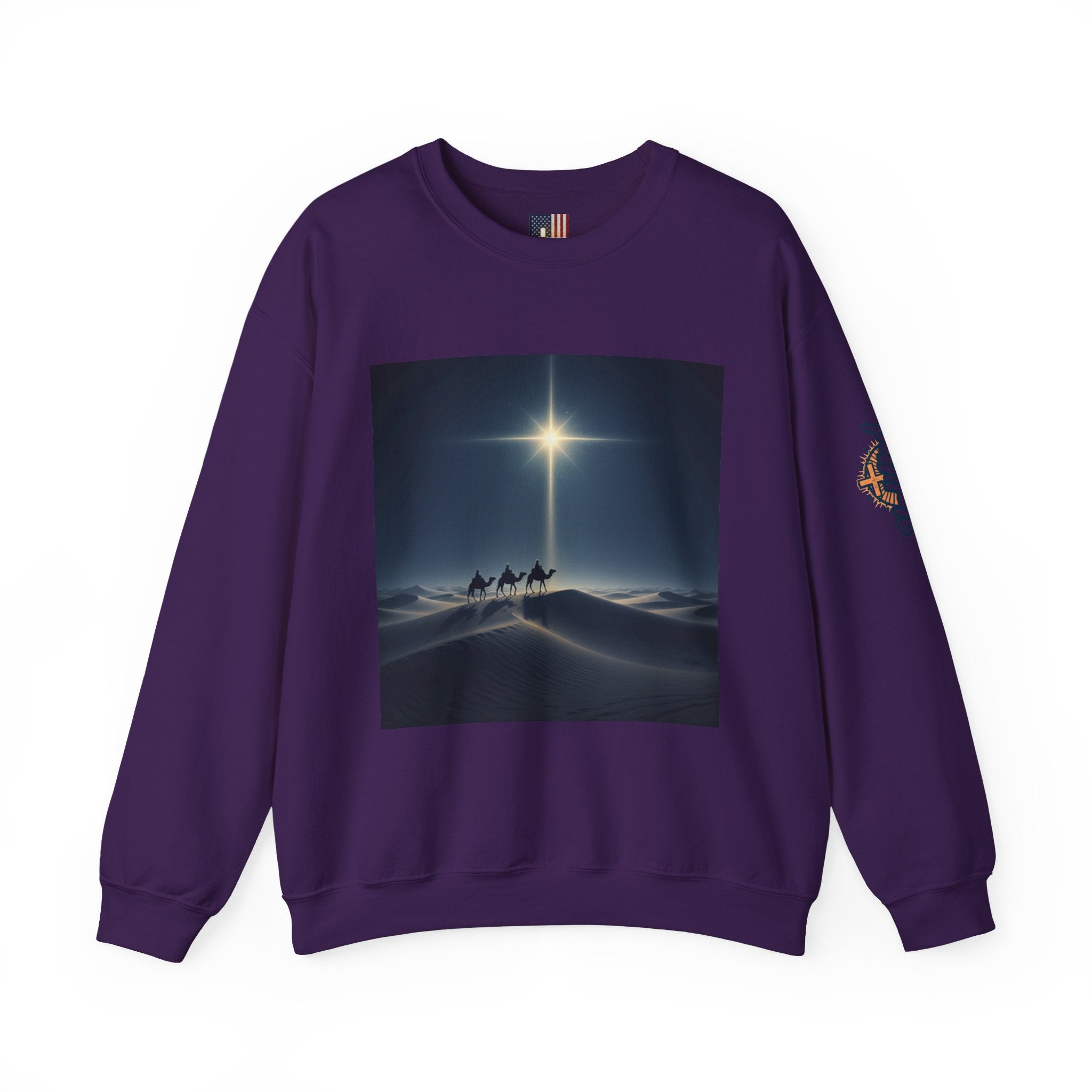 3 Wise Men Sweatshirt – Magi Camels Nativity Journey Christian Christmas Sweatshirt for Epiphany Faith & Holy Night Printify