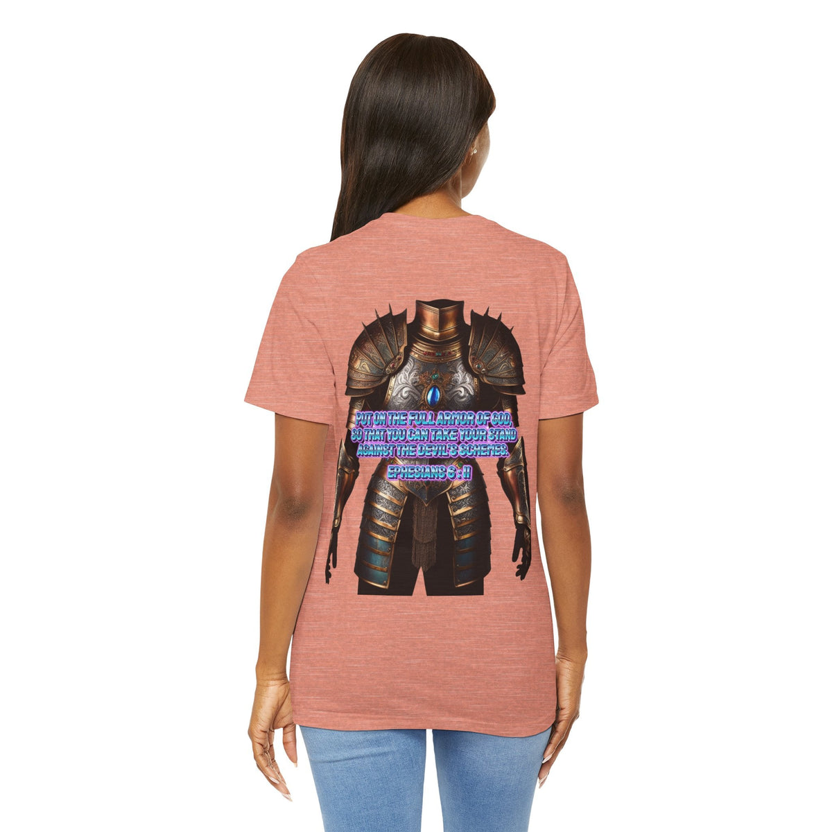 Religious Graphic Tee with Armor Of God Design Unisex Jersey Short Sleeve Tee Printify