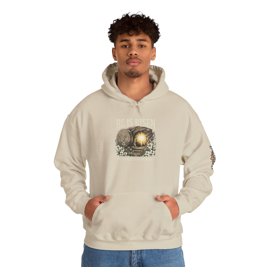 He Is Risen Hoodie — Jesus Christ Resurrection Easter Hoodie Printify