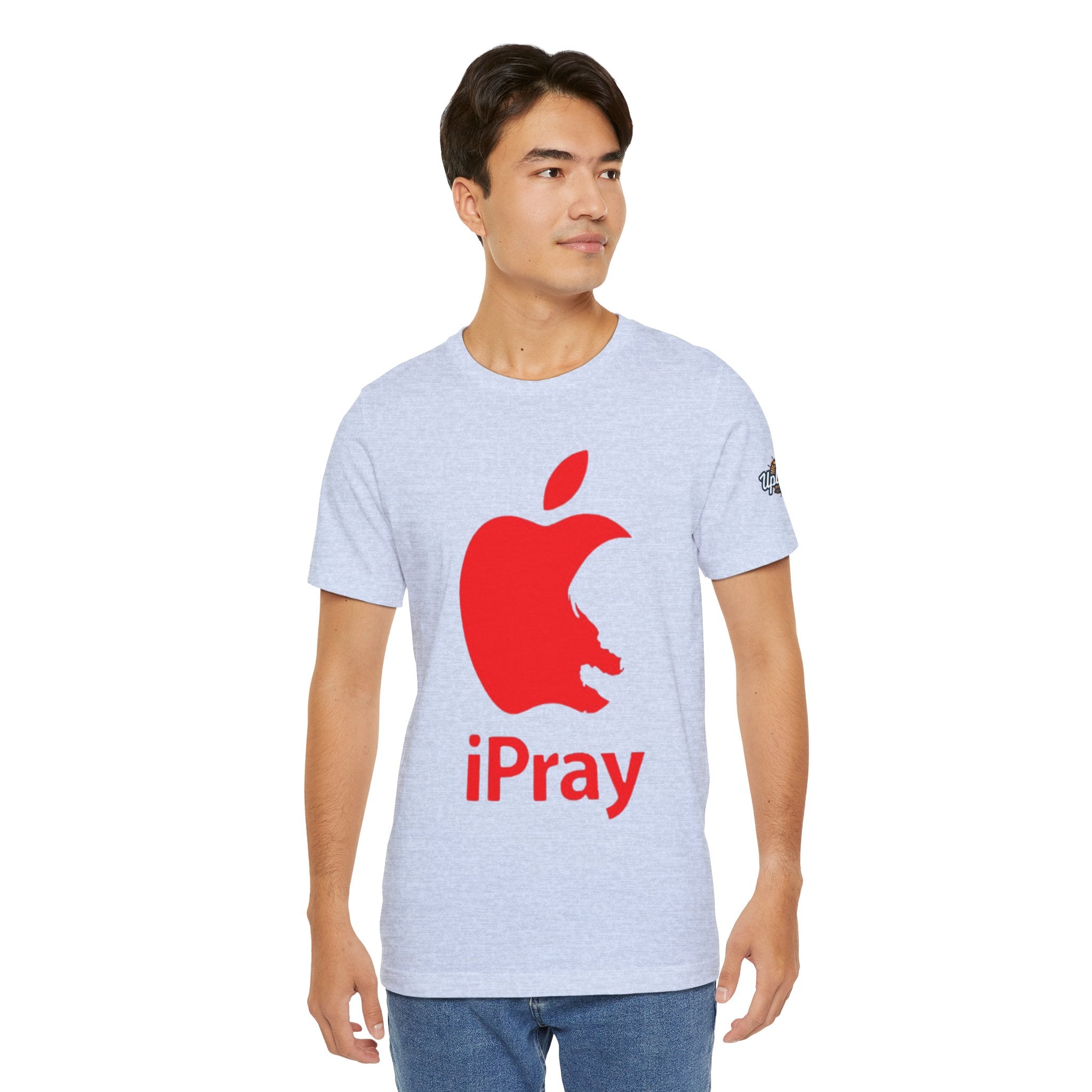 iPray Red Apple Christian T-Shirt — Faith Graphic Tee Printify