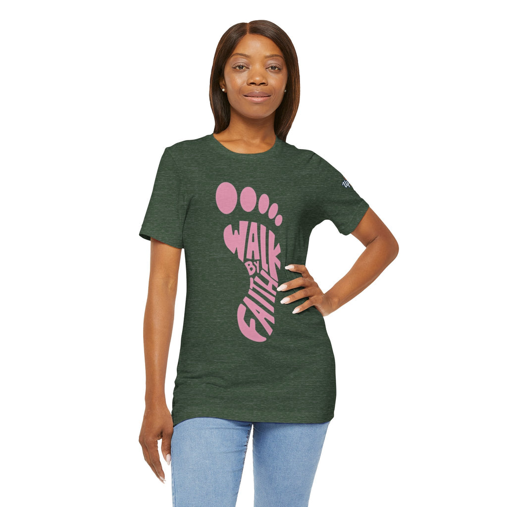 Walk By Faith Footprint T-Shirt Printify