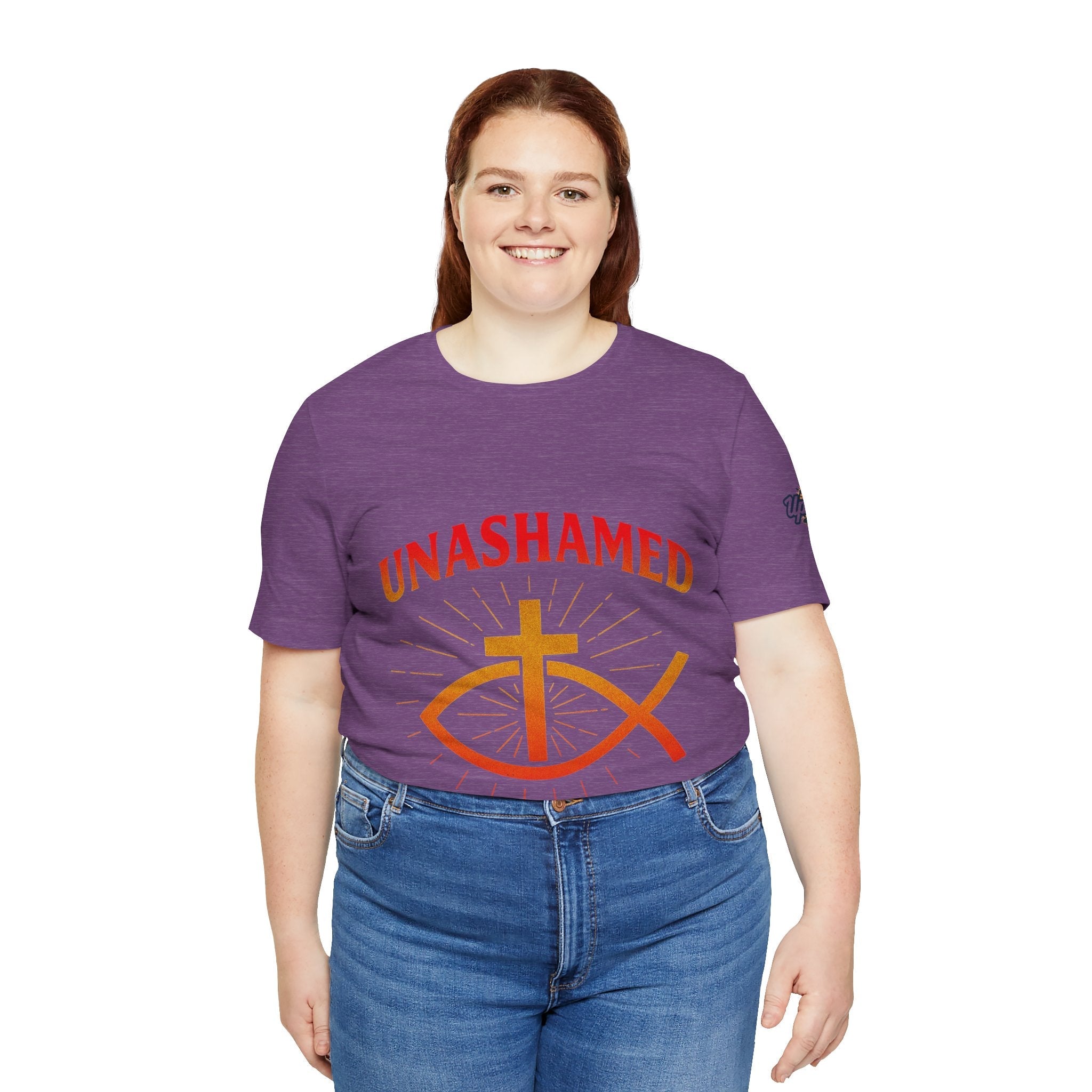 Unashamed T-shirt – Ichthys Jesus Fish & Cross Christian T-shirt for Romans 1:16 Bold Faith Printify