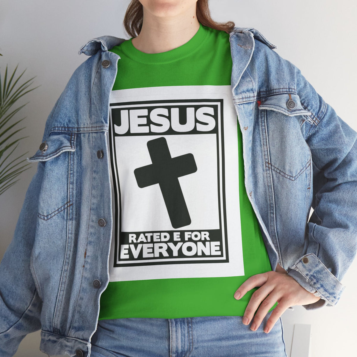 Jesus, Rated E for Everyone T-shirt - Gamer Faith T-shirt - Christian Video Game Parody Printify