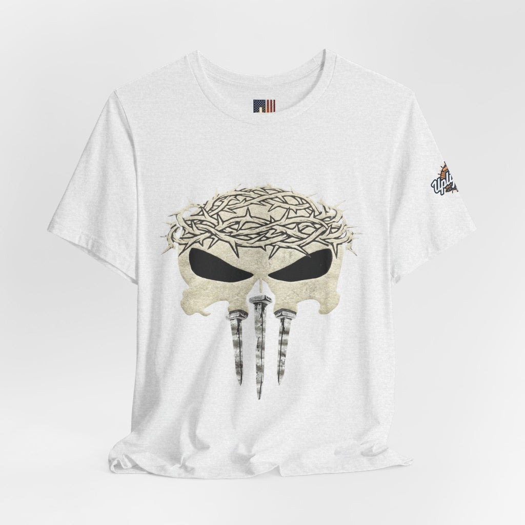 Christian Skull T-shirt - Crown of Thorns & Nails - Warrior Faith T-shirt Printify