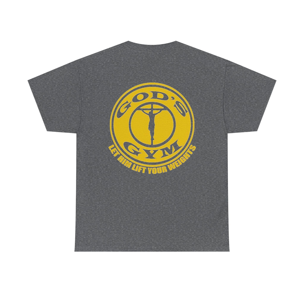 God's Gym T-Shirt — "Let Him Lift Your Weights" Christian Fitness Tee Printify