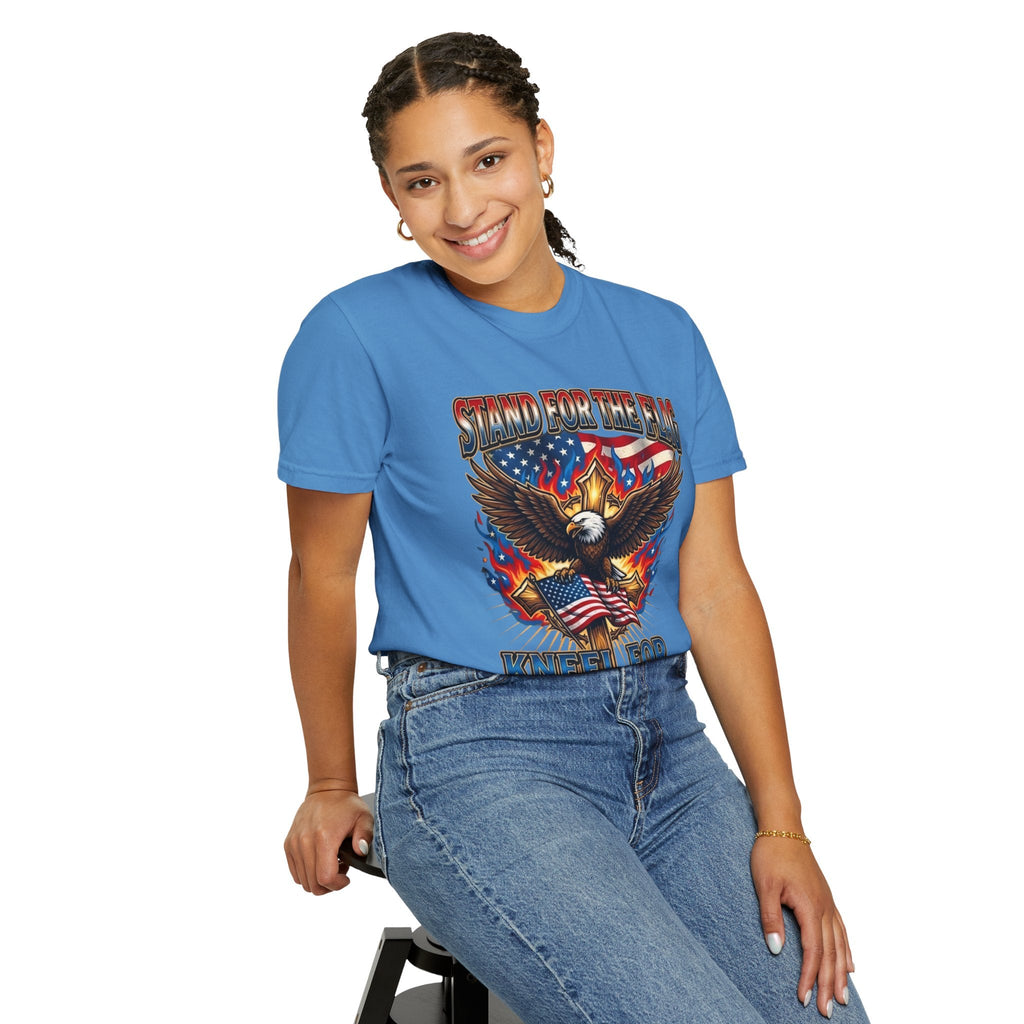 Stand for the Flag Kneel for the Cross T-shirt | Patriotic Eagle T-shirt Printify