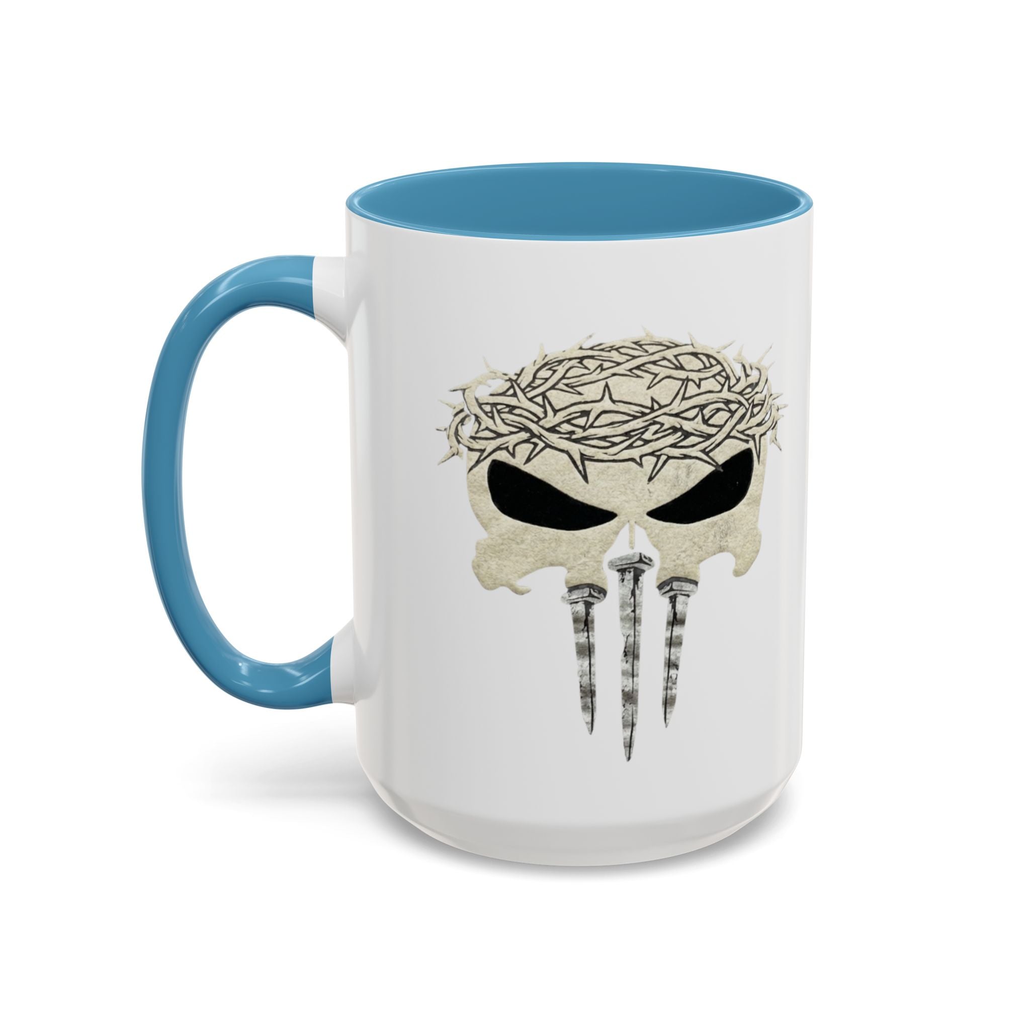 Christian Skull Coffee Mug — Crown of Thorns “Warrior Faith” (11/15 oz) Printify