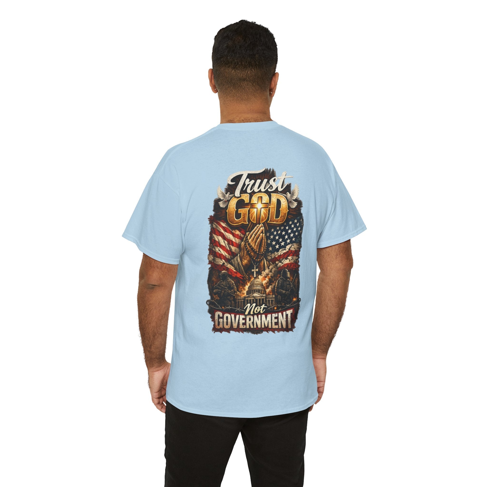 Trust God Not Government T-Shirt — Vintage Patriotic Christian Tee Printify