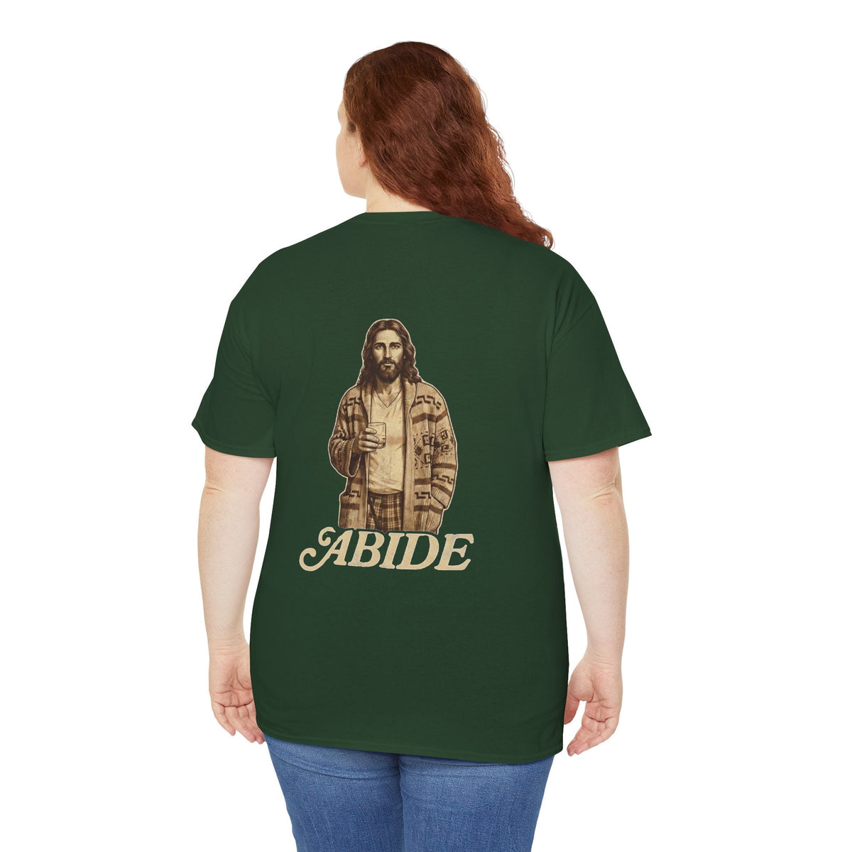Abide Vintage Jesus Tee — "The Dude" Graphic Christian T-Shirt Printify