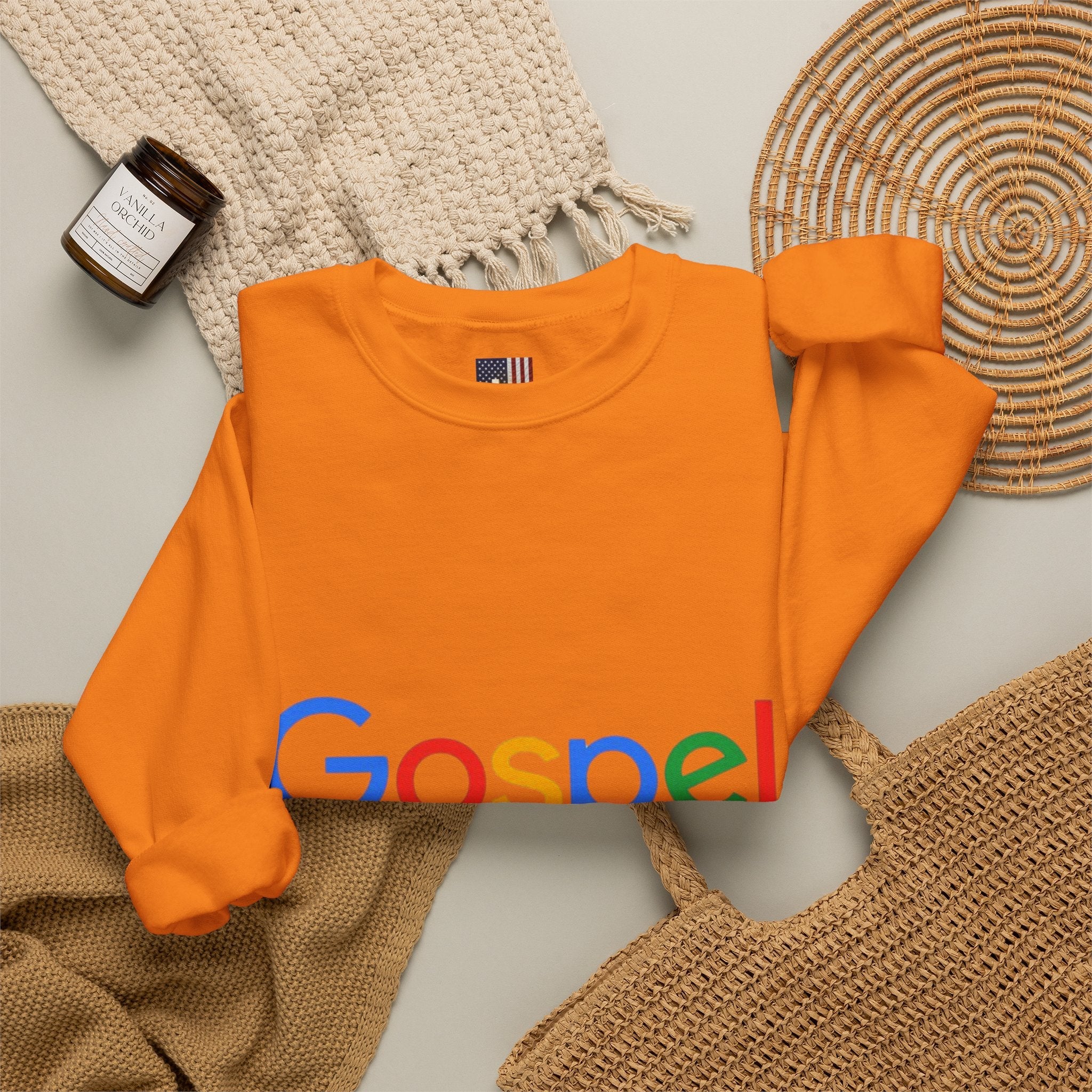 Gospel Graphic Sweatshirt — "Gospel" Colorful Logo Christian Sweatshirt Printify