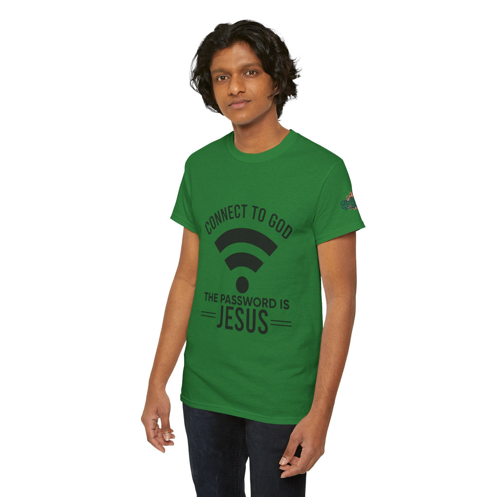 Connect to God T-shirt - WIFI Password is Jesus - Funny Christian Faith T-shirt Printify