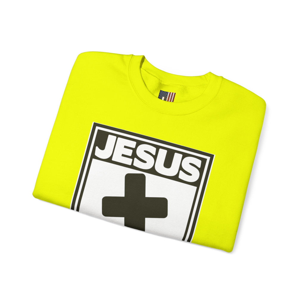 Jesus, Rated E for Everyone Sweatshirt - Gamer Faith Sweatshirt - Christian Video Game Parody Printify