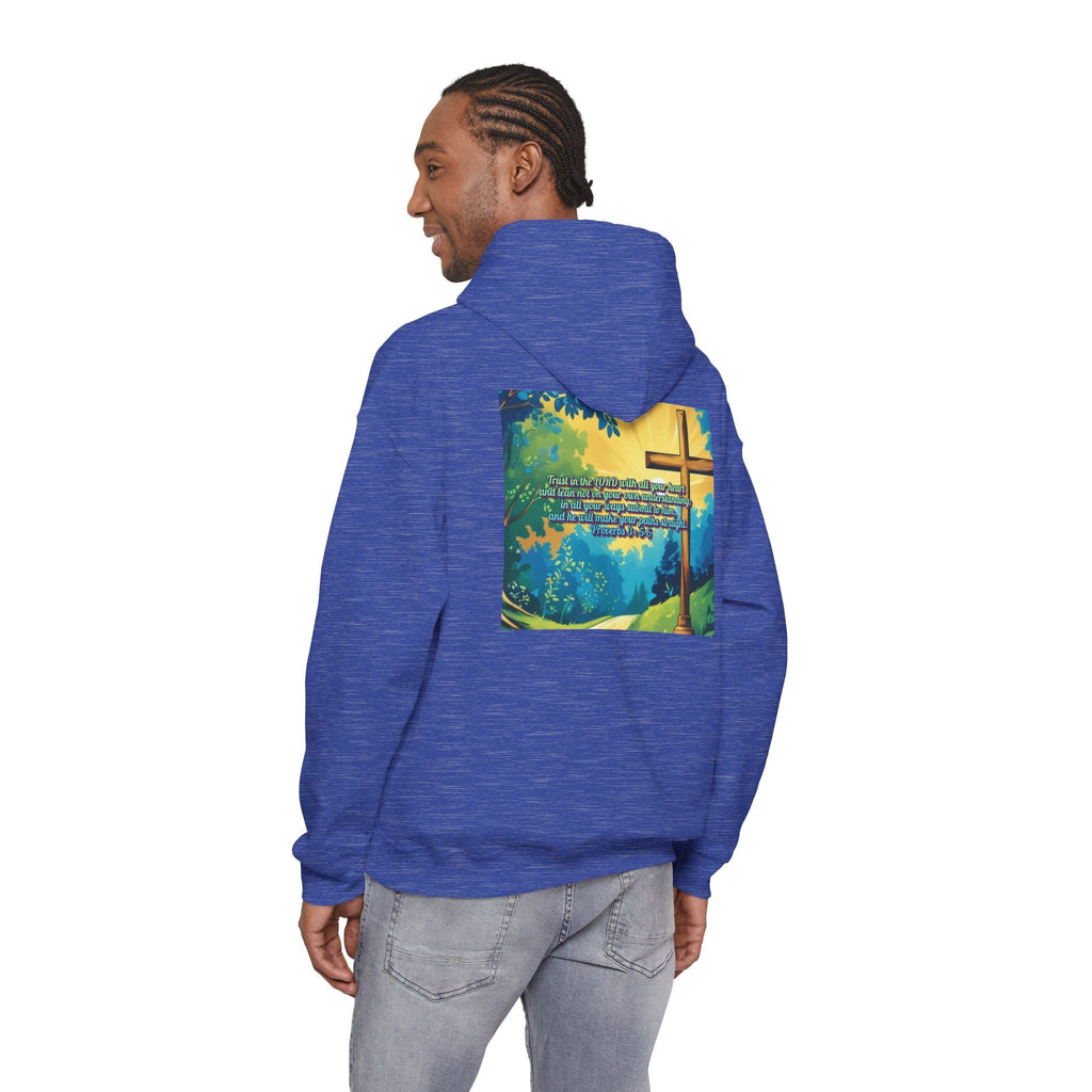 Trust in The Lord Proverbs 3:5-6 Biblical Design Unisex Heavy Blend™ Hooded Sweatshirt Printify