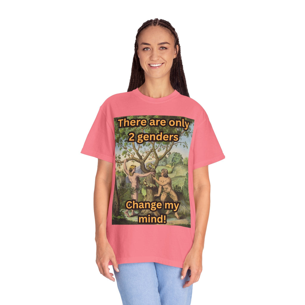 There Are Only 2 Genders T-Shirt – Adam & Eve Cross Christian Tee for Bold Faith Printify