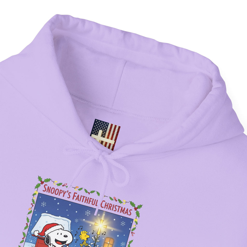 🎄 Faithful Christmas Friends – Christian Holiday Hoodie | Festive Tree & Cartoon Duo | Heartwarming Christmas Tee by Uplifted Gear Printify