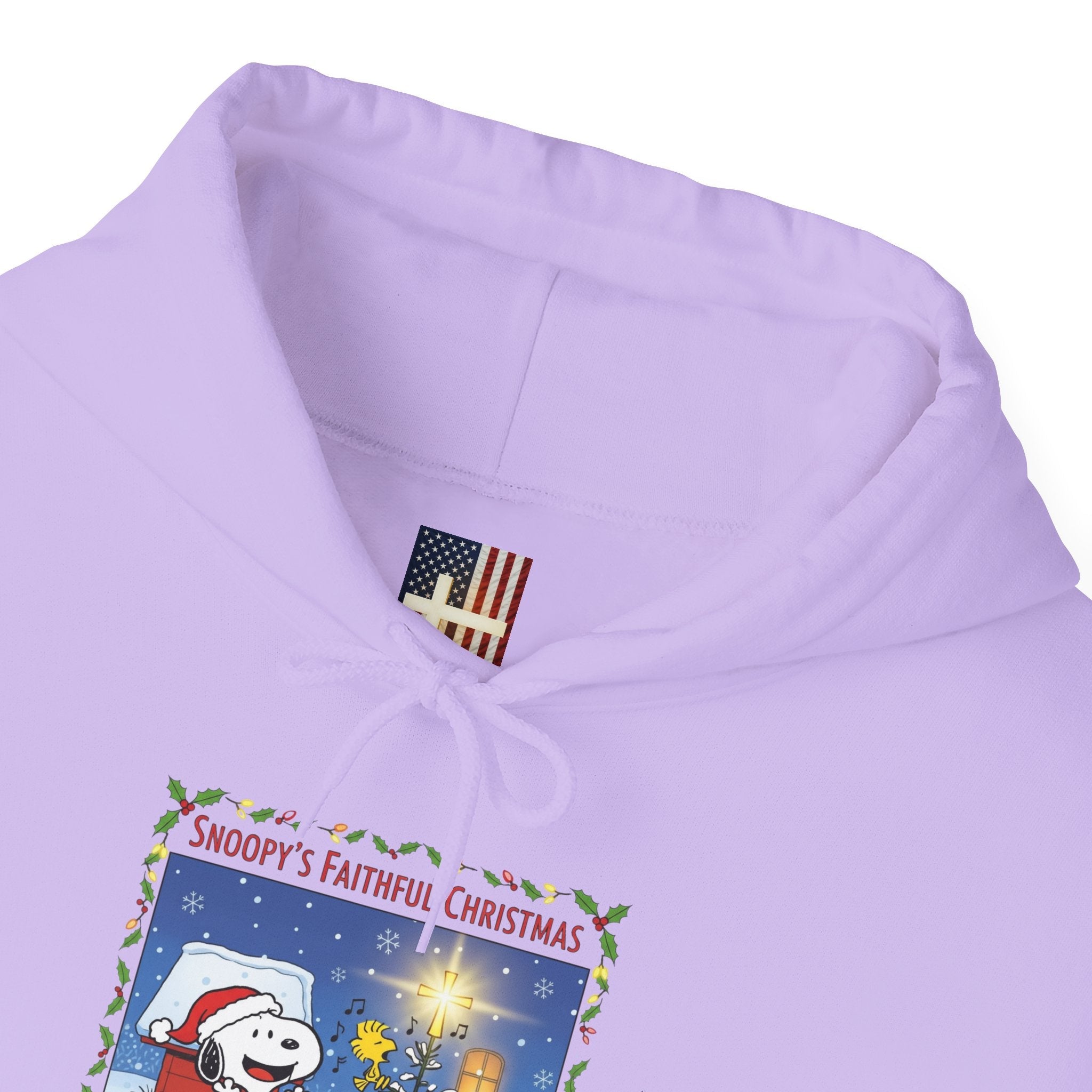 🎄 Faithful Christmas Friends – Christian Holiday Hoodie | Festive Tree & Cartoon Duo | Heartwarming Christmas Tee by Uplifted Gear Printify