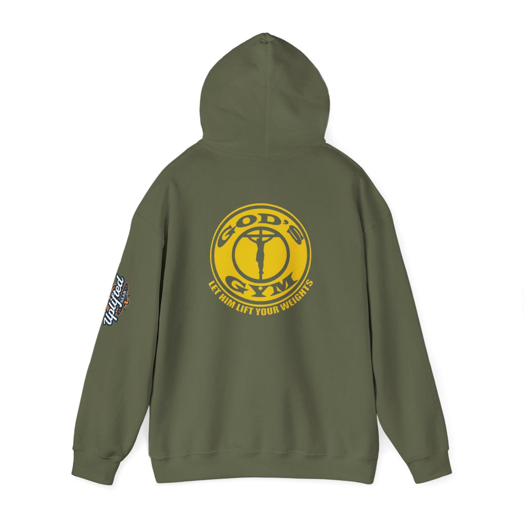 God's Gym Hoodie — "Let Him Lift Your Weights" Christian Fitness Hoodie Printify