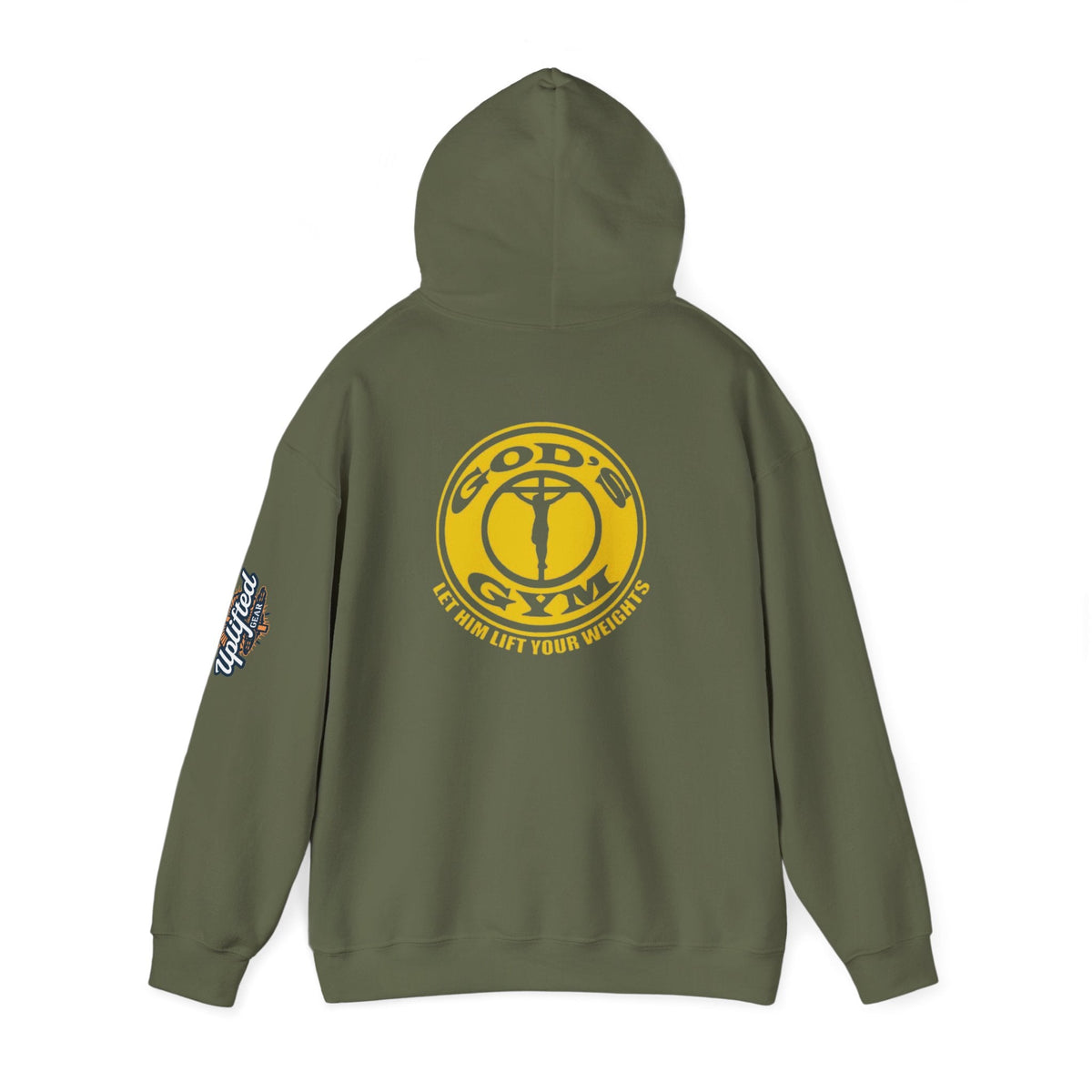 God's Gym Hoodie — "Let Him Lift Your Weights" Christian Fitness Hoodie Printify