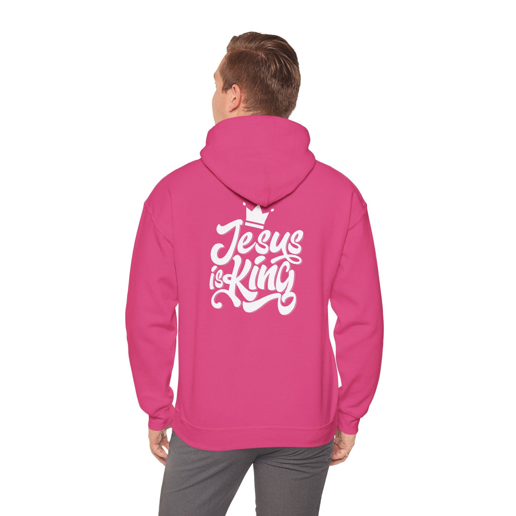 Jesus is King Hoodie – Bold Crown & Cross Christian Sweatshirt for Eternal Reign & Cozy Faith Printify