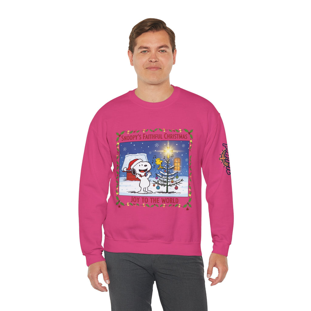 🎄 Faithful Christmas Friends – Christian Holiday Sweatshirt | Festive Tree & Cartoon Duo | Heartwarming Christmas Tee by Uplifted Gear Printify